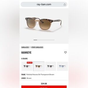 RayBan Hawkeye polarized sunglasses